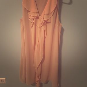 Peach BCBG sleeveless ruffle dress